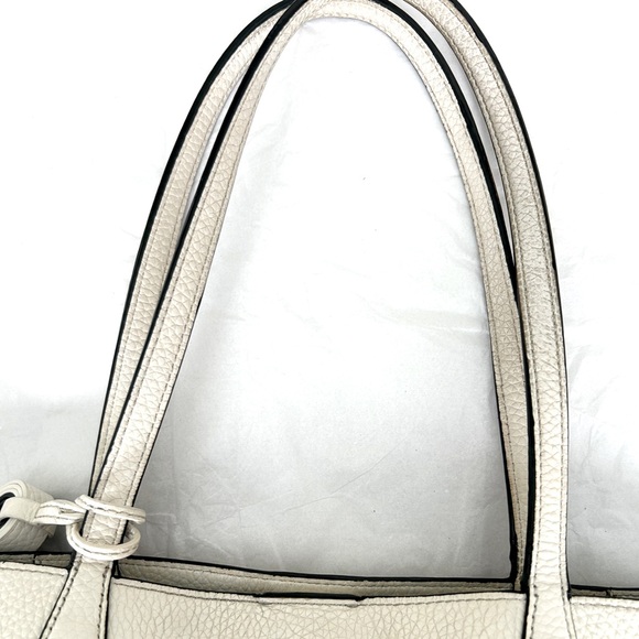 TORY BURCH Tote Leather Color Block Two-Tone Bag, Black & White - Picture 4 of 13